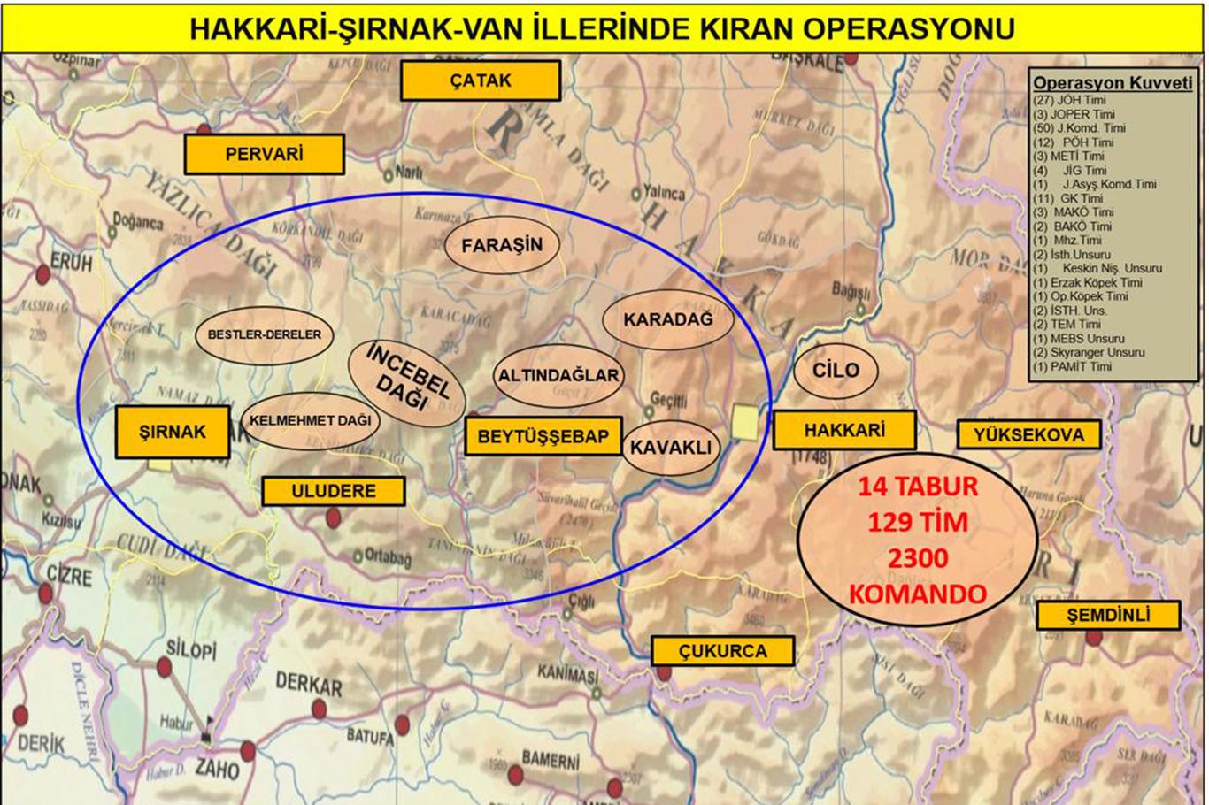 3 ilde PKK'ye yönelik "Kıran Operasyonu"
